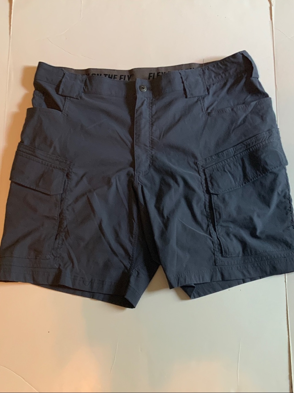 Duluth Trading Co Men's Flex Dry on the Fly Navy Cargo Shorts
